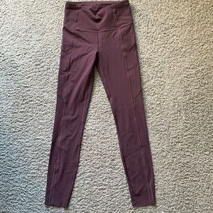 Lululemon Fast and Free High-Rise Leggings (Plum color)